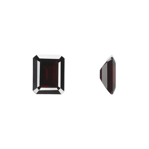 Almandite garnet 1pkg1, hand-cut faceted emerald-cut gem natural 11x9mm image number 0
