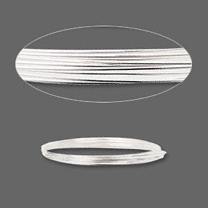 Wire, sterling silver, half-hard, round, 26 gauge. Sold per pkg of 5 feet.