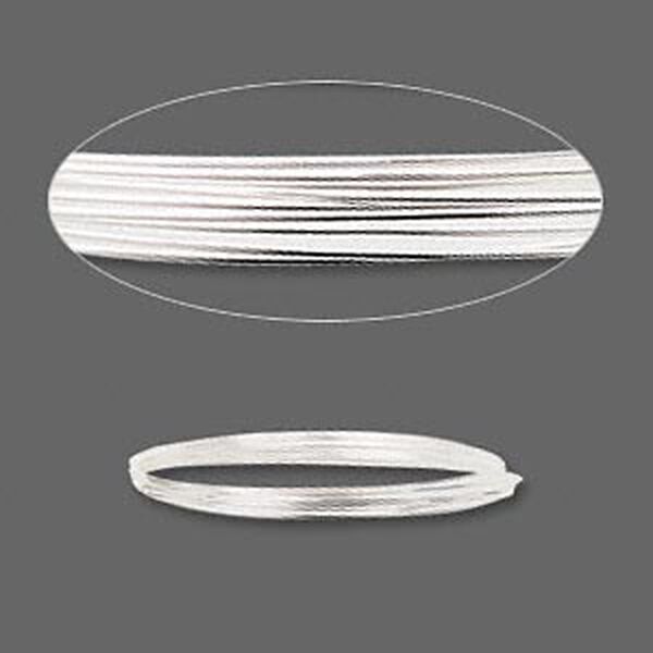 Wire, sterling silver, half-hard, round, 26 gauge. Sold per pkg of 5 feet. image number 0