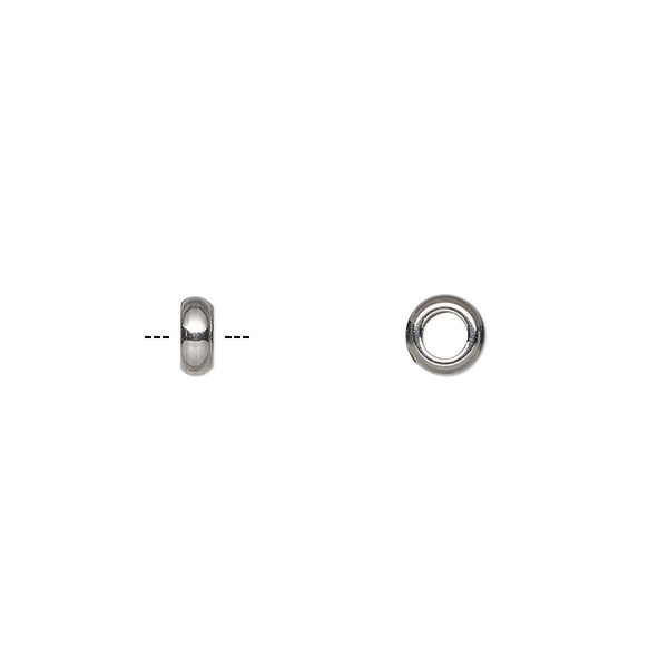 Bead, stainless steel, 3.5x1.5mm rondelle. Sold per pkg of 20. image number 0