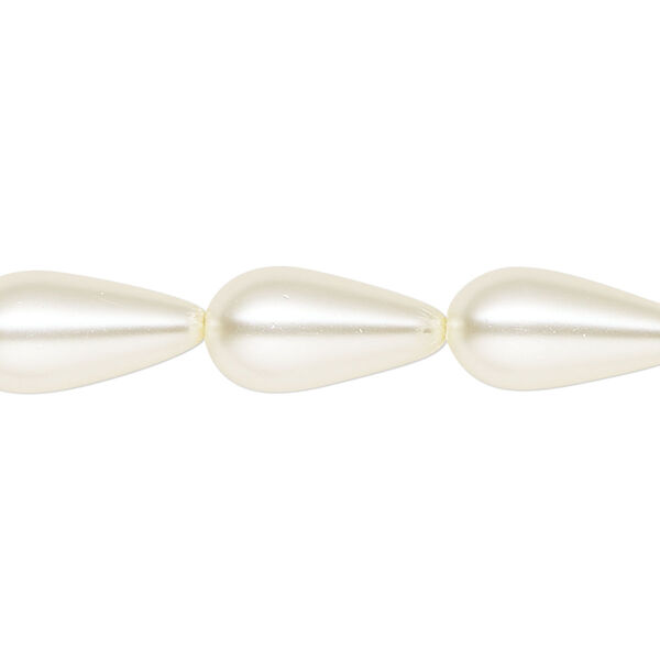 Pearl 1pk cream, Celestial Crystal® 15x8mm teardrop 15.5-16 inch image number 0