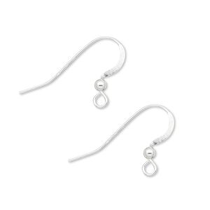 Ear wire fishhook 1pkg200 sterling silver-filled, 16mm flat / 2.5mm ball / open loop, 23 gauge 100 pair