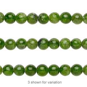 Chrome diopside 1pkg1, round bead natural 8 inch 5-6mm