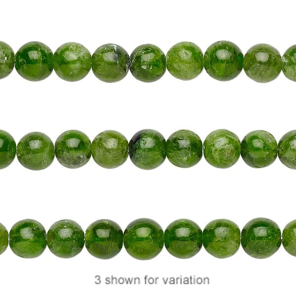 Chrome diopside 1pkg1, round bead natural 8 inch 5-6mm image number 0