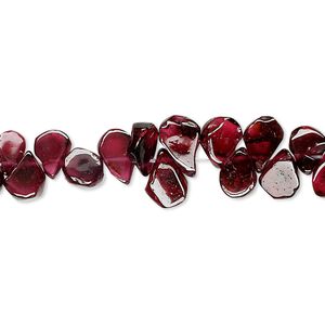 Garnet 1pkg1, hand-cut top-drilled flat teardrop bead 15.5-16 inch 6x4mm-8x5mm