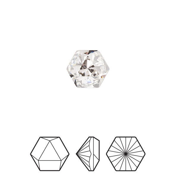 Fancy stone 2pk crystal foil back, Crystal Passions® 10.8x9.4mm prismatic hexagon 4699 image number 0