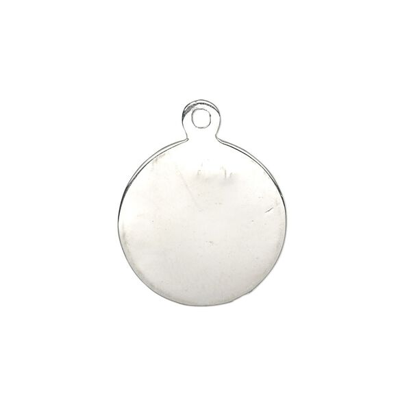 Drop, sterling silver, 18mm single-sided smooth flat round, 18-20 gauge. Sold individually. image number 0