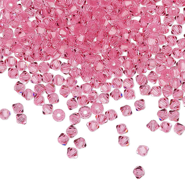 Bead 48pk rose, Preciosa Czech crystal 3mm bicone image number 0