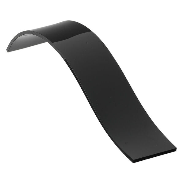 Display, bracelet, acrylic, black. 7-1/2 x 2 x 1-3/8 inch curved ramp. Sold per pkg of 4. image number 0