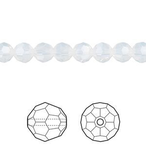 Bead 12pk white opal, Crystal Passions® 6mm round 5000