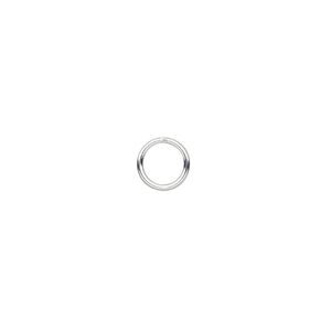 Jump ring, sterling silver, 7mm soldered round, 5.3mm inside diameter, 19 gauge. Sold per pkg of 20.