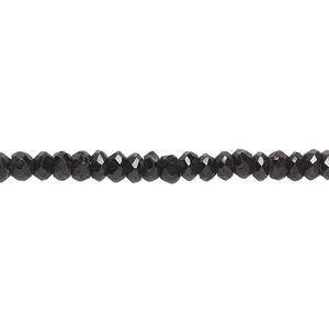 Black spinel 1pkg1, hand-cut faceted rondelle bead natural 13 inch 4x2mm-5x3mm