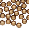 Bead, Czech pearl-coated glass druk 1pkg50, opaque sienna brown, 8mm round. image number 0