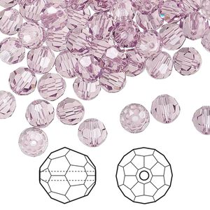 Bead 360pk light amethyst, Swarovski® 6mm round 5000