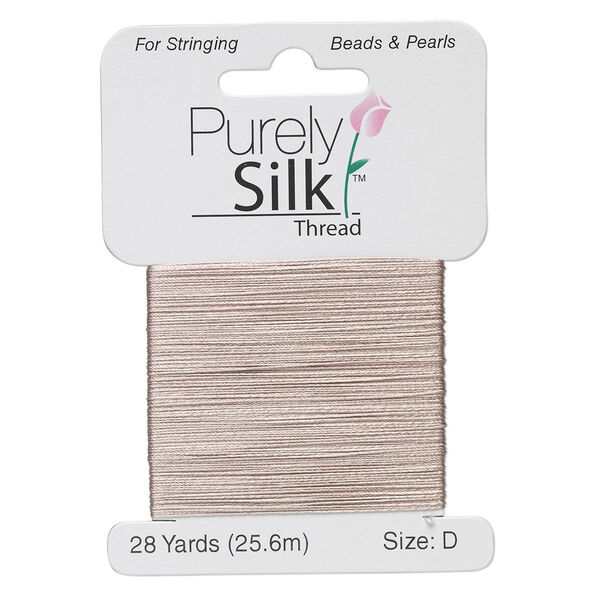 Thread, Purely Silk™, grey, size D. Sold per 28-yard card. image number 0