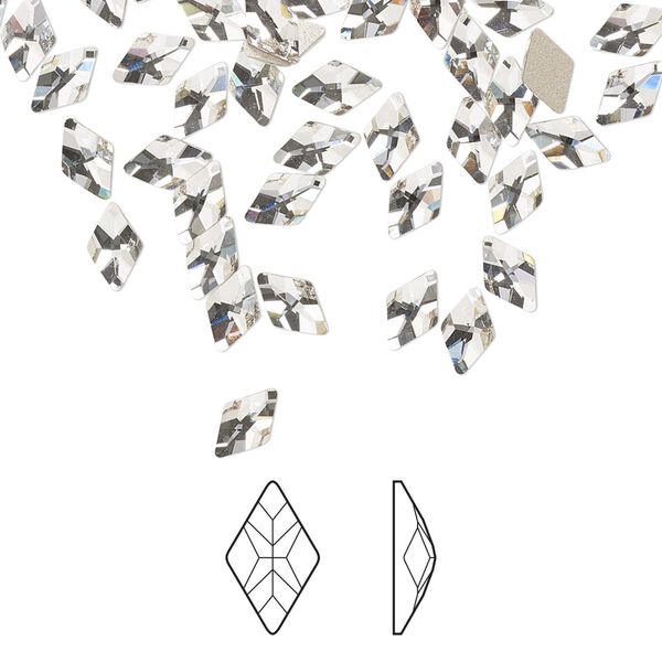 Flat back 6pk crystal foil back, Preciosa MAXIMA Czech crystal rhinestone 6x4mm rhombus image number 0