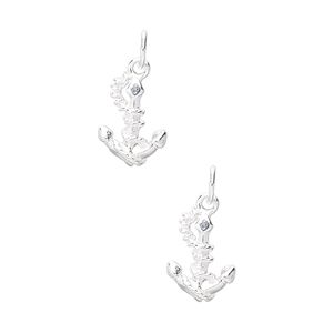 Charm, sterling silver, 12x9mm anchor. Sold per pkg of 2.