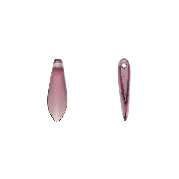 Bead, Czech pressed glass, amethyst purple, 15.5x5mm top-drilled dagger. Sold per 15-1/2" to 16" strand, approximately 135-150 beads. image number 0