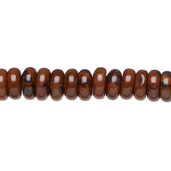 Bead, mahogany obsidian (natural), 8x4mm rondelle, B grade, Mohs hardness 5 to 5-1/2. Sold per 15-1/2" to 16" strand. image number 0