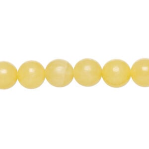 Yellow calcite 1pkg1, round bead, 15.5-16 inch 8mm