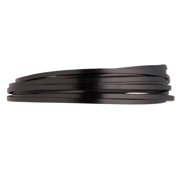 Wire, anodized aluminum, black, 3.5x1mm flat, 16 gauge. Sold per pkg of 18 feet. image number 0