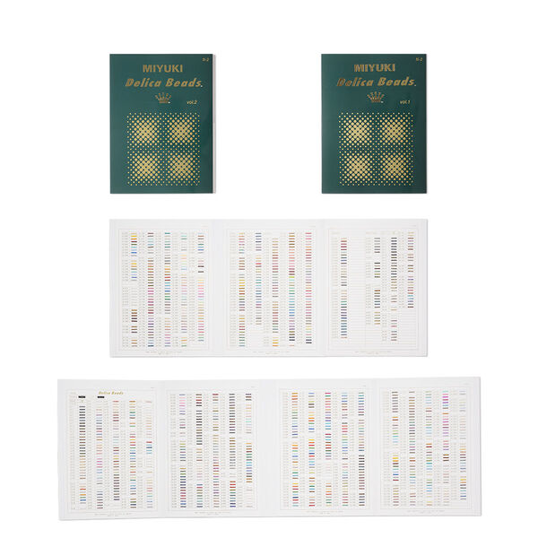 Sample card, Delica®, glass, pkg/2 piece set, 11-1/2x8-1/2" / 35-1/2x8-1/2" / 26-1/2x8-1/2" seed bead closed, multicolored (Card No.N-2). image number 0