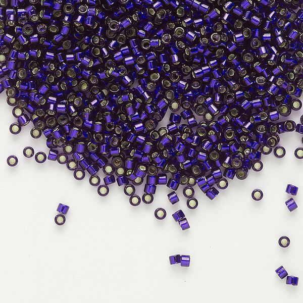 Seed bead, Delica®, glass, pkg/50g, #11 round, transparent silver-lined dark purple (DB-0609). image number 0