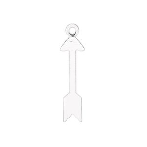 Charm, silver-plated steel, 26x7.5mm arrow. Sold per pkg of 10.