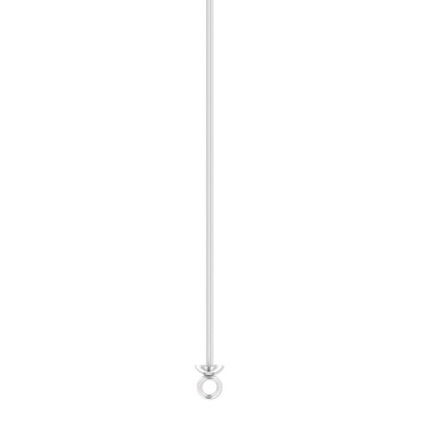 Head pin, sterling silver, 3 inches with cup and ring, 21 gauge. Sold per pkg of 4. image number 0