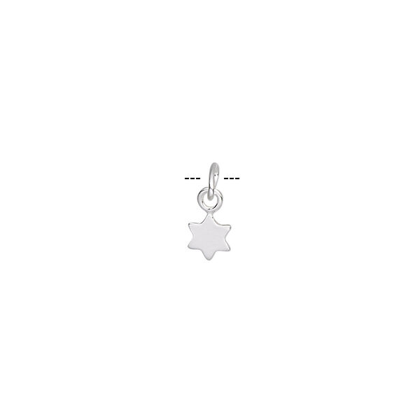 Drop, sterling silver, 5mm flat Star of David. Sold per pkg of 6. image number 0