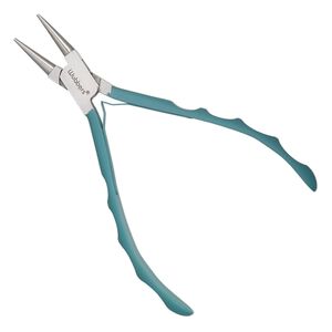 Pliers, Wubbers® ProLine, round-nose, steel and rubber, turquoise green, 5.75 inches.