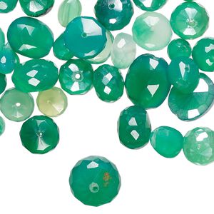 Green onyx 1pkg1, hand-cut top-drilled / center-drilled faceted mixed shape bead 1 oz mix 7x5mm-11x11mm