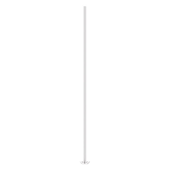 Head pin, sterling silver, 2 inches with cup, 21 gauge. Sold per pkg of 4. image number 0