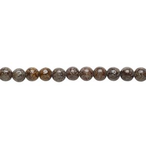 Brown snowflake jasper 1pkg1, round bead natural 15.5-16 inch 4mm