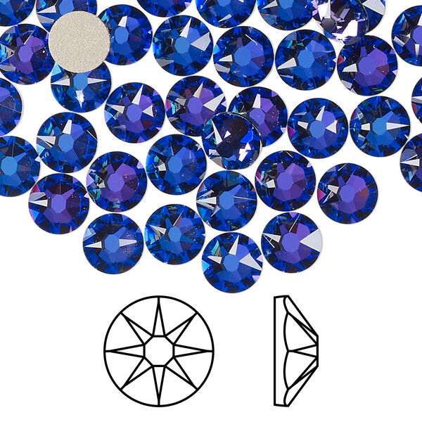 Flat back 144pk crystal heliotrope foil back, Crystal Passions® 6.32-6.5mm rose round SS30 2088 image number 0
