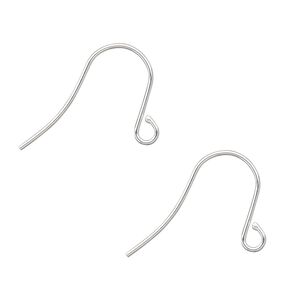 Ear wire fishhook 1pkg100 silver-plated, 15mm / open loop, 21 gauge brass 50 pair