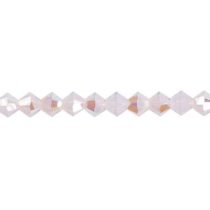 Bead 24pk rose water opal shimmer, Crystal Passions® 5mm bicone 5328