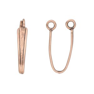 Bail, JBB Findings, donut, antique copper-plated pewter (tin-based alloy), 22x5mm with 20mm grip length. Sold per pkg of 2.