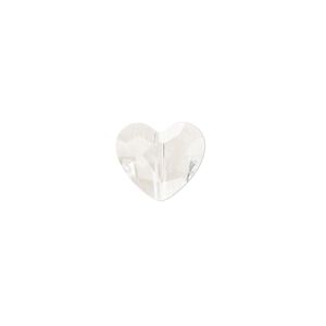 Bead 2pk crystal clear, Celestial Crystal® 12x10mm heart