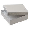 Box 1pkg6, paper and "cotton" filled, silver 3-1/2 x 3-1/2 x 1 inches square image number 1