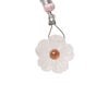 Light rose quartz / garnet 1pkg1, top-drilled hand-cut 1sided carved flower bead natural, 16mm image number 0