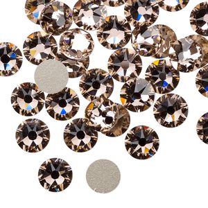 Flat back 144pk vintage rose foil back, Swarovski® 7.07-7.27mm rose round SS34 2088