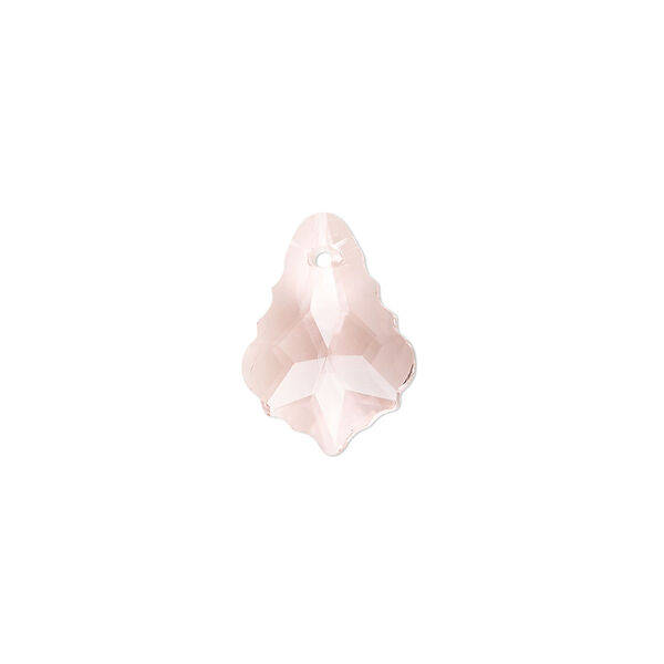 Drop, glass, transparent pink, 16x11mm baroque. Sold per pkg of 10. image number 0
