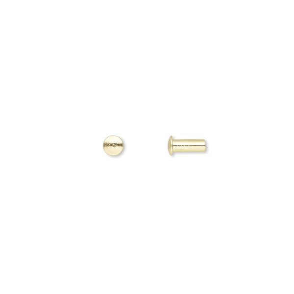 Rivet, brass, 5.5x3mm with 1.9mm shank. Sold per pkg of 100. image number 0