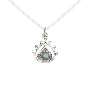 Labradorite / sterling silver 1pkg1, open teardrop drop natural antiqued 13x12.5mm