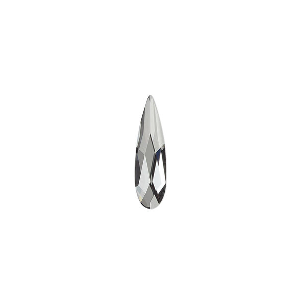 Flat back 4pk crystal silver night, Crystal Passions® 14x3.9mm raindrop 2304 image number 0