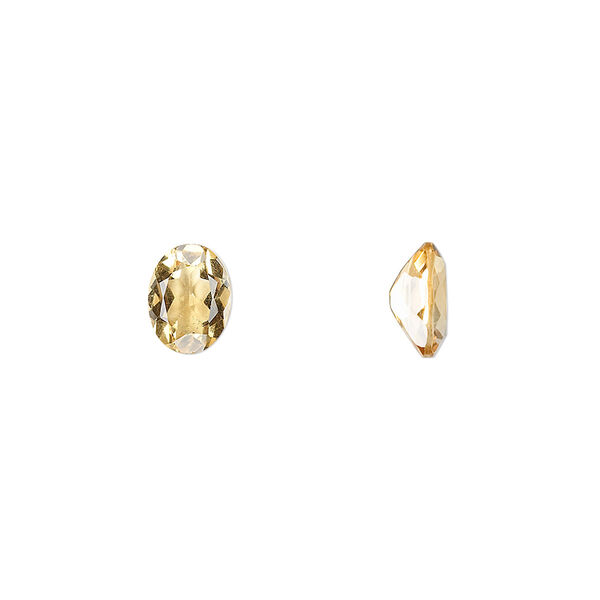 Gem, citrine (heated), 8x6mm faceted oval, A grade, Mohs hardness 7. Sold individually. image number 0