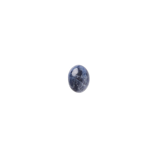 Cabochon, sodalite (natural), medium to dark, 8x6mm calibrated oval, B grade, Mohs hardness 5 to 6. Sold per pkg of 10. image number 0