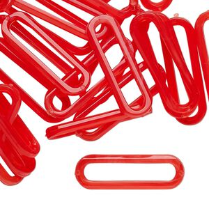 Component, vintage German acrylic, translucent red, 25x8mm open oval. Sold per pkg of 24.