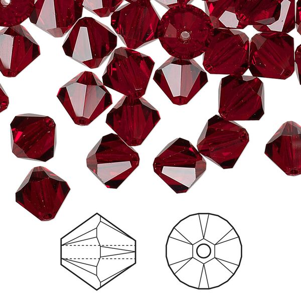 Bead 72pk Siam, Crystal Passions® 8mm bicone 5328 image number 0